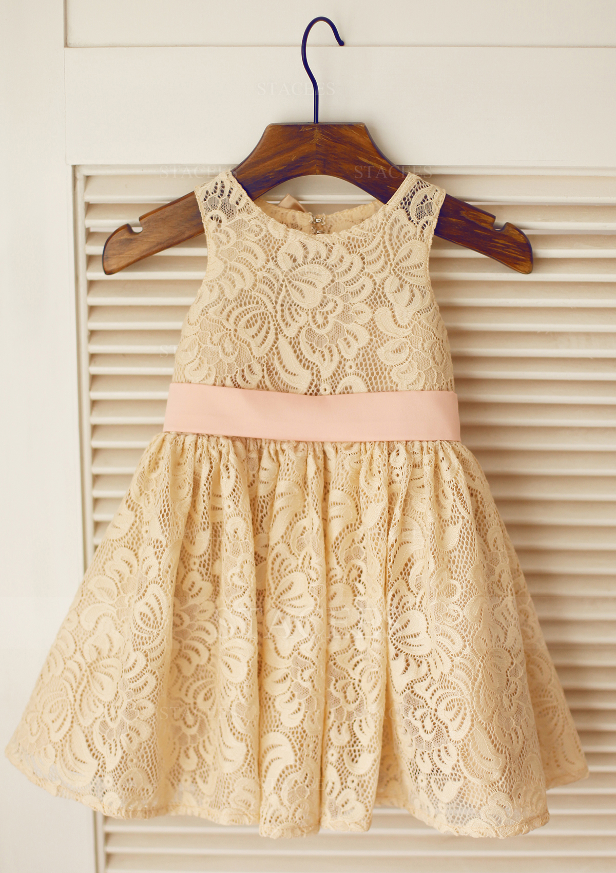 Comme Image Trapèze/Princesse scoop dentelle longueur genou robe de fille de fleur  - STACEES
