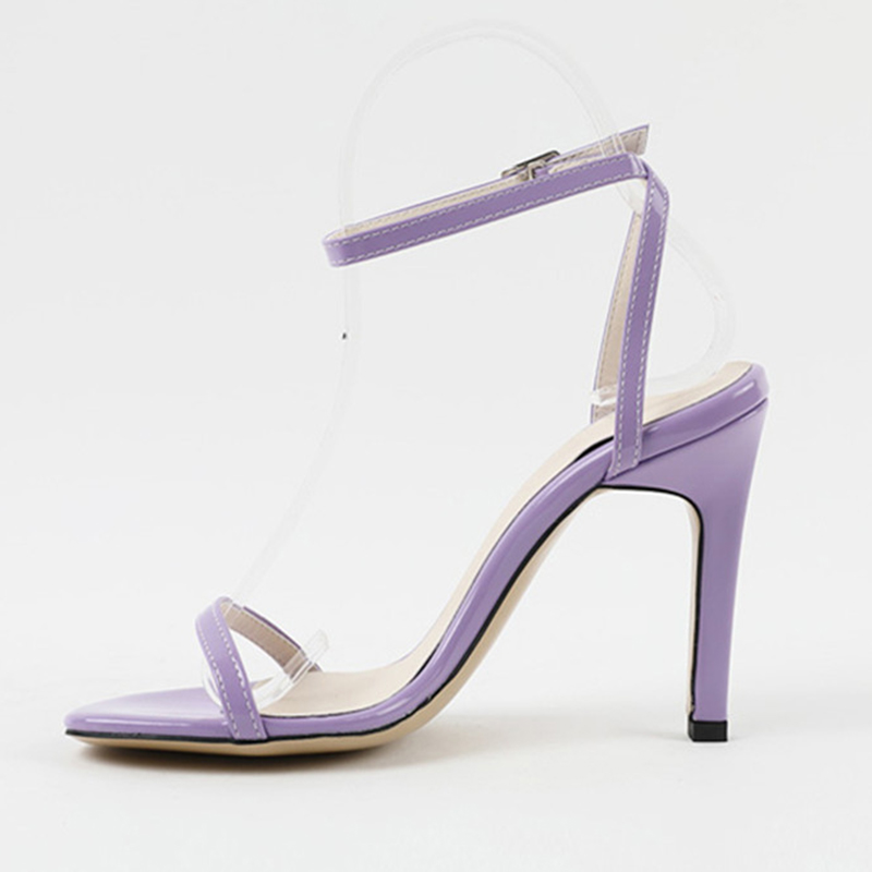Peep Toe Stiletto Heel PU Outdoor Shoes With Buckle Ankle Strap