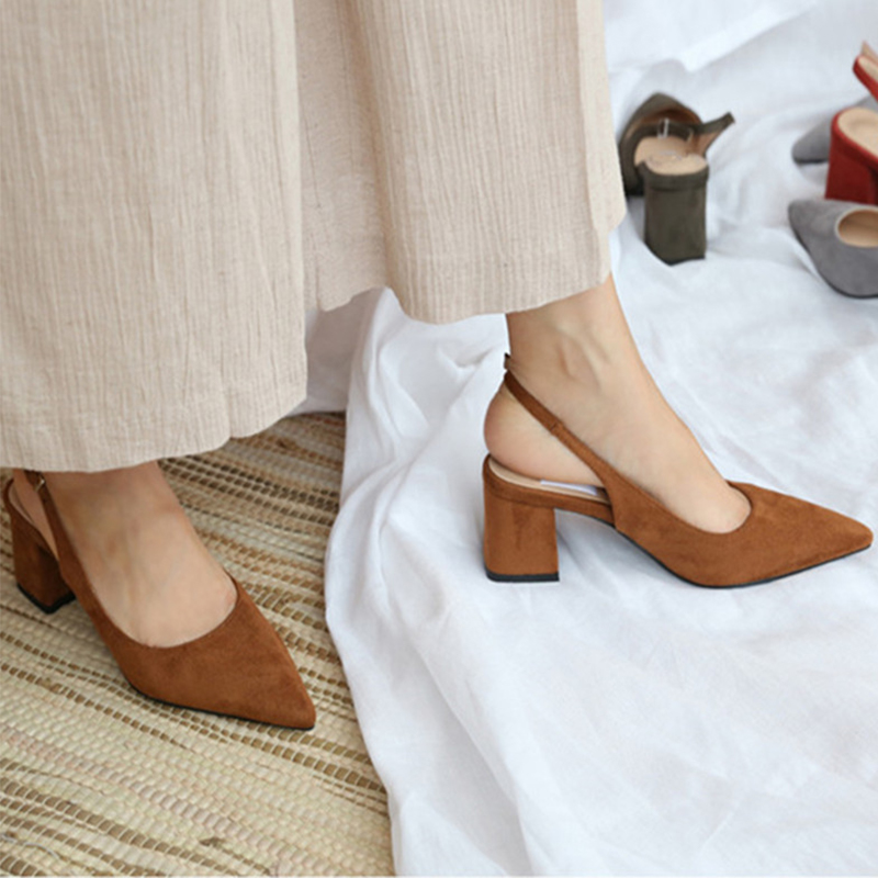Suède talons talon bottier bureau et carrière chaussures 