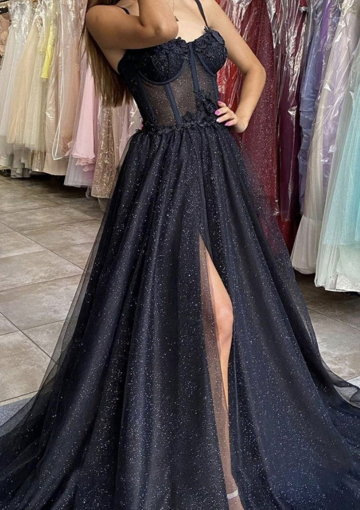 sequin dress long sleeve gold Mac Duggal - Blue Ombr A-Line Gown ClothingOccasion: cocktail_party main image 0