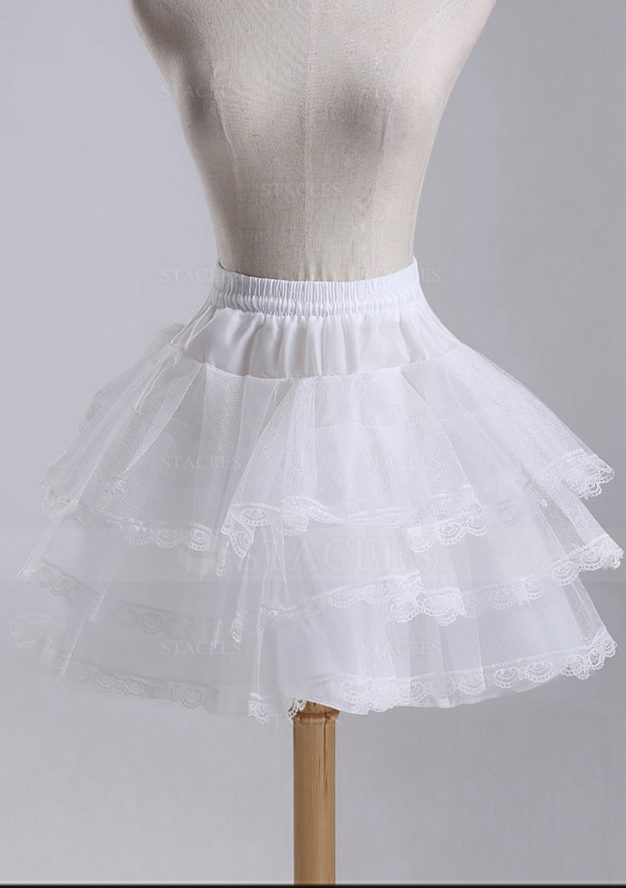 Polyester Tulle Netting Petticoats Underskirt Full Gown Slip Long/Floor-length 3 Tiers