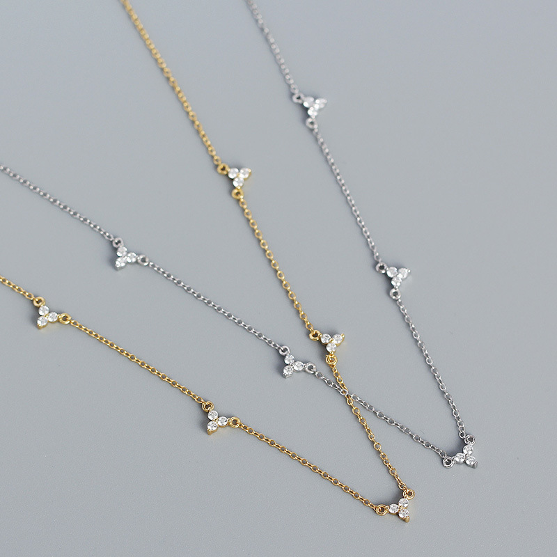 Exquis fantaisie à la mode argent s925 zircon colliers 