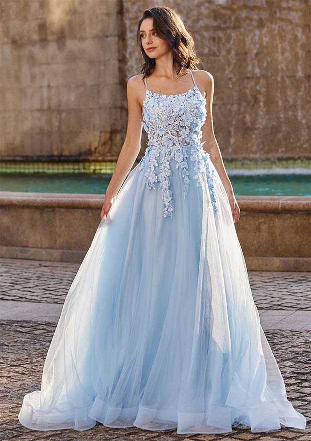 square neck a line prom dress Stacees Princess Neckline Appliqued Flowers Color:Indie Blue This elegant A swatch-navy KatrinFAVORboutique-Sparkle a-line minimalist wedding
