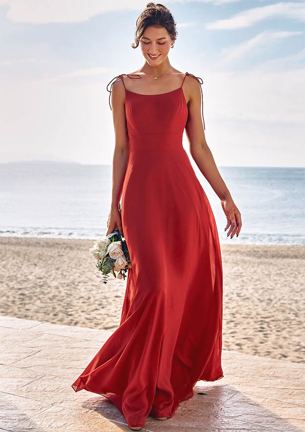 scoop neck bridesmaid dress Stacees Bridesmaid Dress A-line Scoop Neck Floor-Length Chiffon