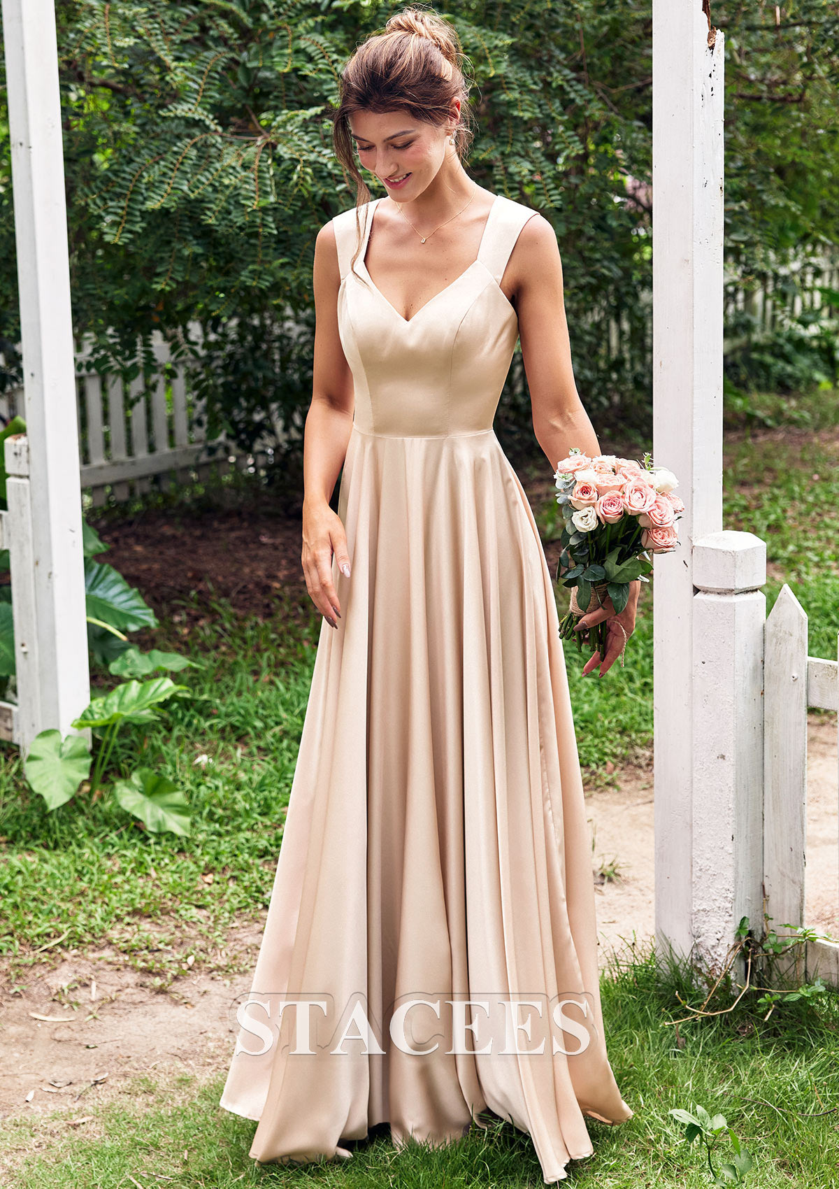 stacees bridesmaid dresses Lime Green dress. Size 16 line Chiffon Plus Size Bridesmaid Dress with Flutter Sleeves Shown in Soft Blush A simple bridesmaid dress can