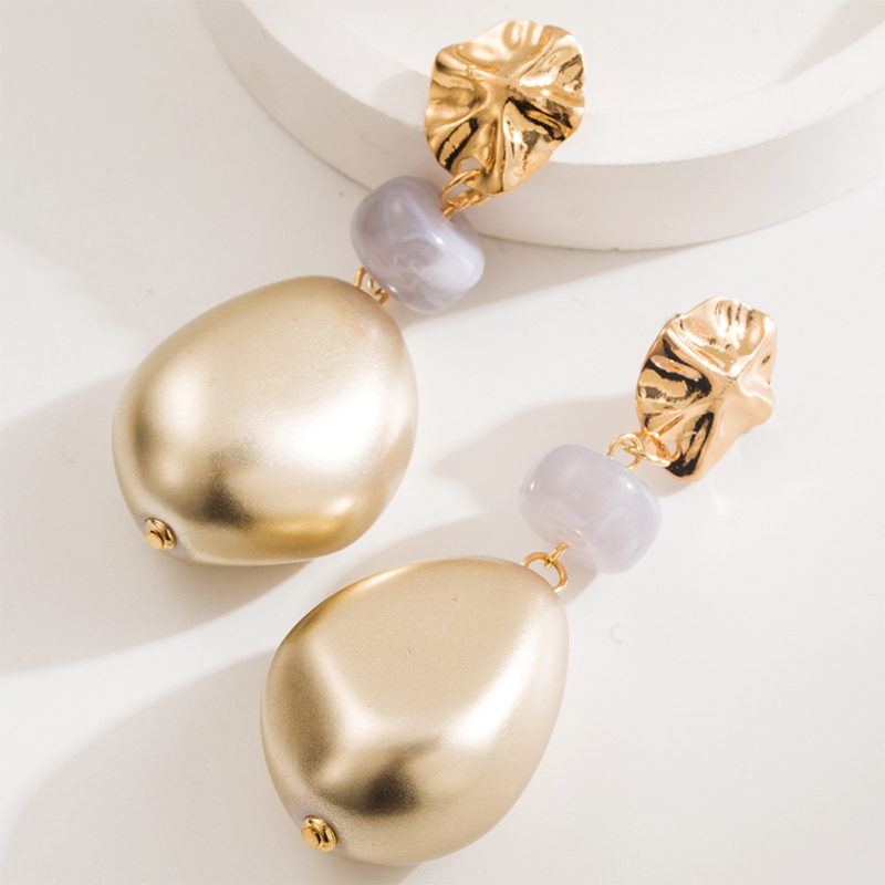 Gold Gorgeous Vintage Girls' Alloy Resin Earrings - STACEES