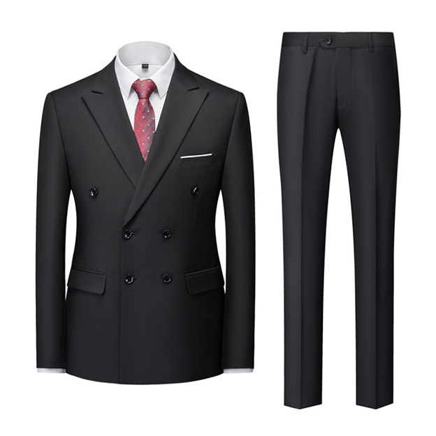 Revers pointu double boutonnage 2 pièces costume homme pour bal