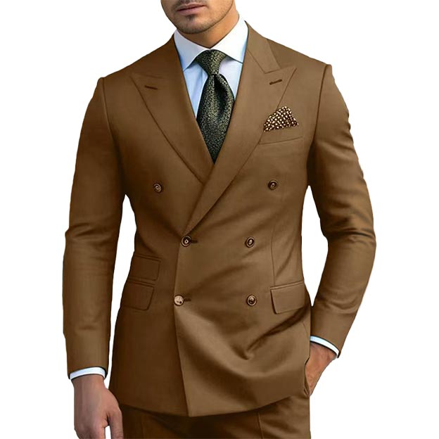 Revers pointu double boutonnage 2 pièces costume homme pour mariage