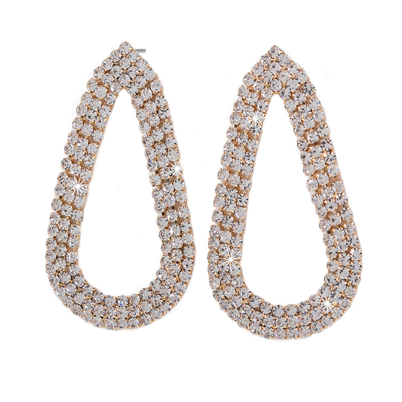 Pendientes vintage de cobre con gotas de pedrería para mujer