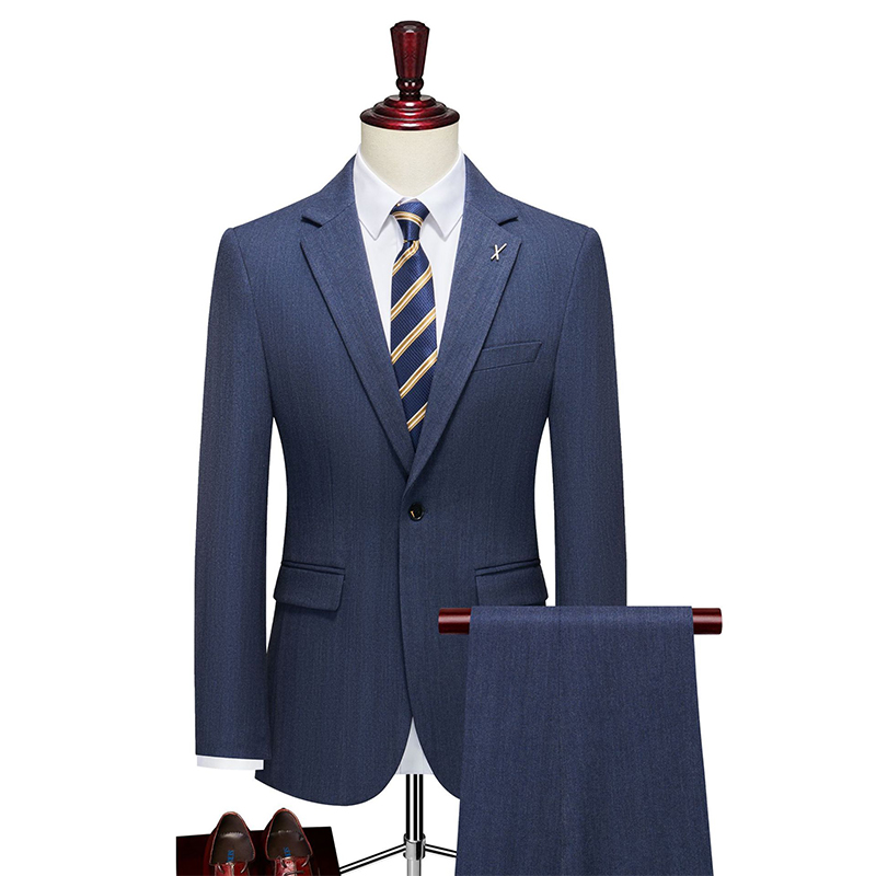 Revers cranté simple boutonnage 2 pièces costume homme pour mariage
