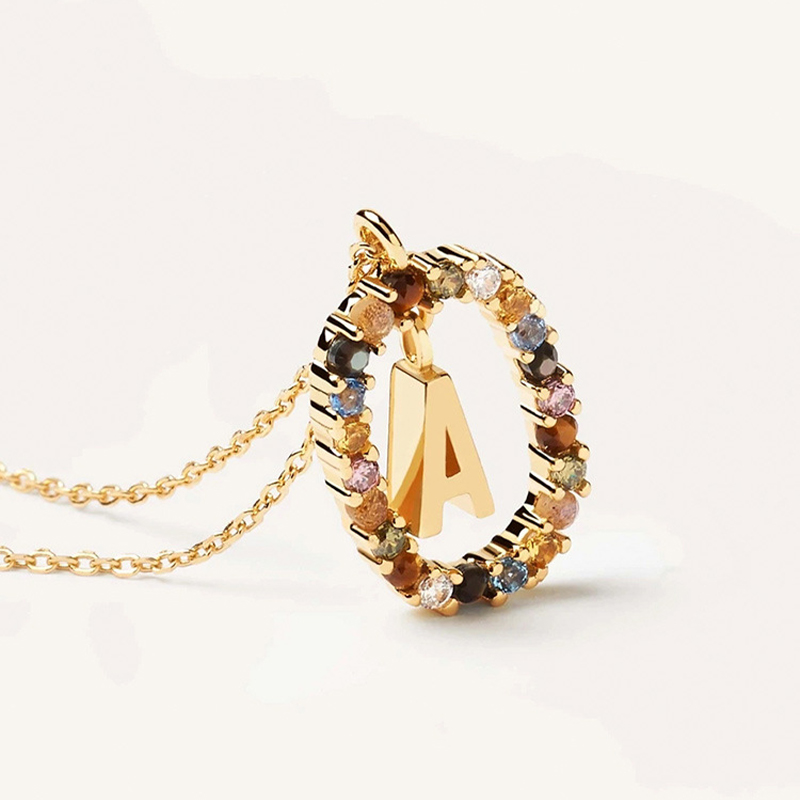 Fashionable Initials Collection Ladies' Copper Necklace with Rhinestone