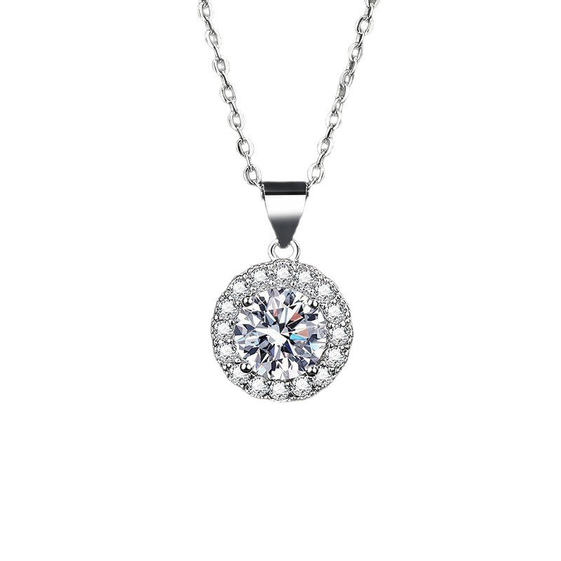 Collar encantador de cobre con zirconio cúbico para mujer