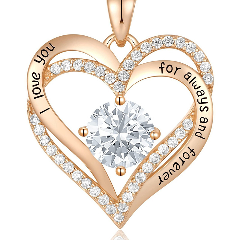Romantic Stylish Copper Necklace with Cubic Zirconia