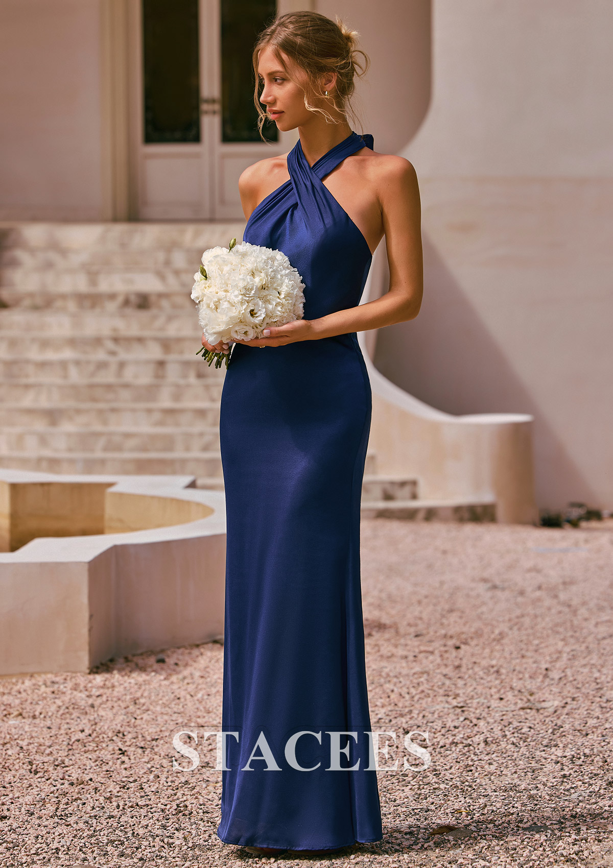 stretch satin cocktail dress Carolina Soma