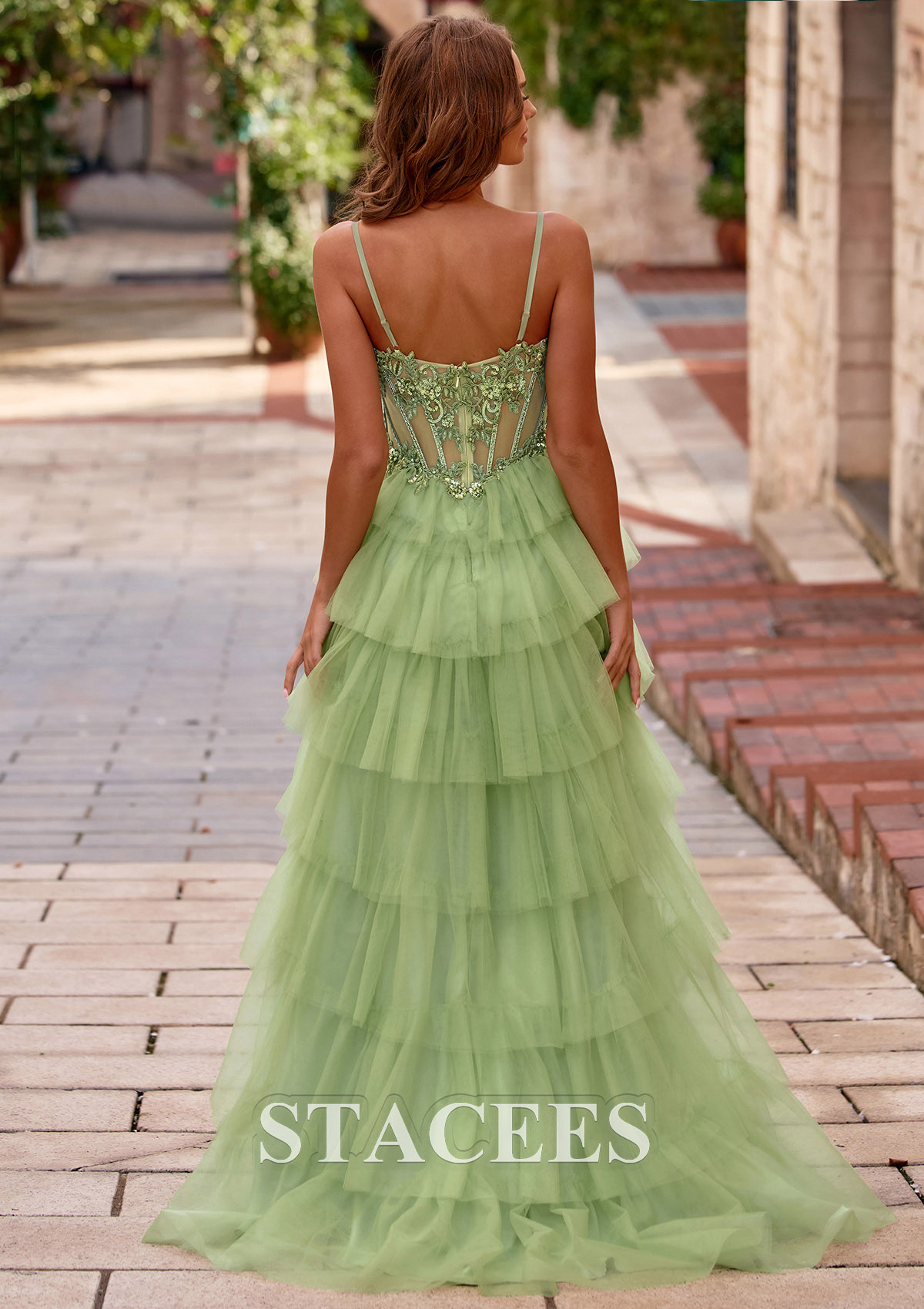 embroidered tulle ruffle dress Embroidered Tulle Dress with Feather Details by Tony Ward Elilhaam