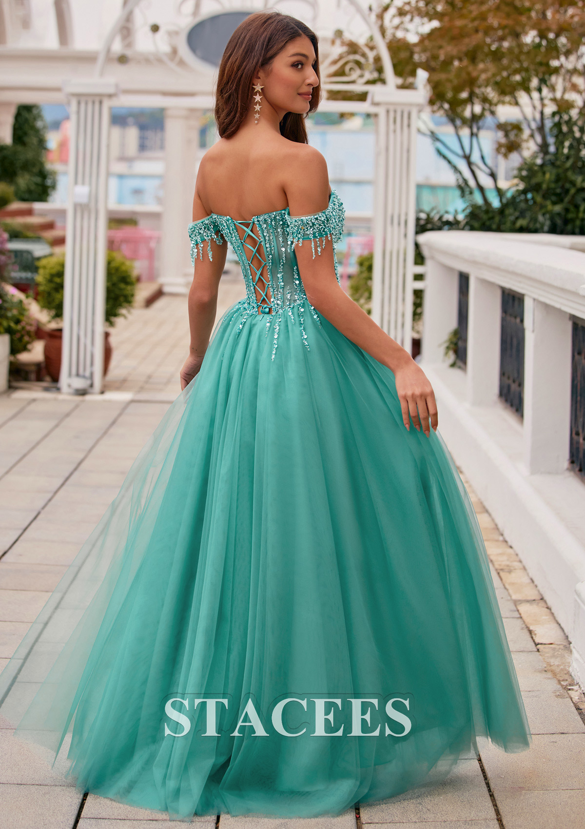 off shoulder sequin corset formal dress product info and reviews Lady Black Tie - Fanning Gown - Off The Shoulder Sequin Corset Satin Dress