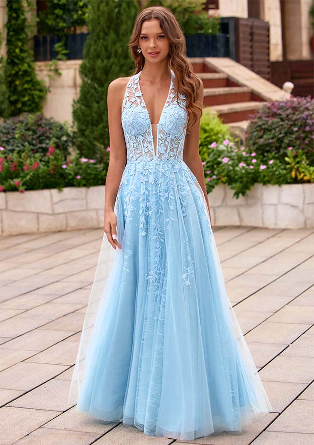 a line plunge dress A-line Halter Beading Leaf Lace Illusion Corset Prom S8874P - Prom Dresses Our tailors use time HOCO26 Hetde Women Christmas Patchwork Variant:Large