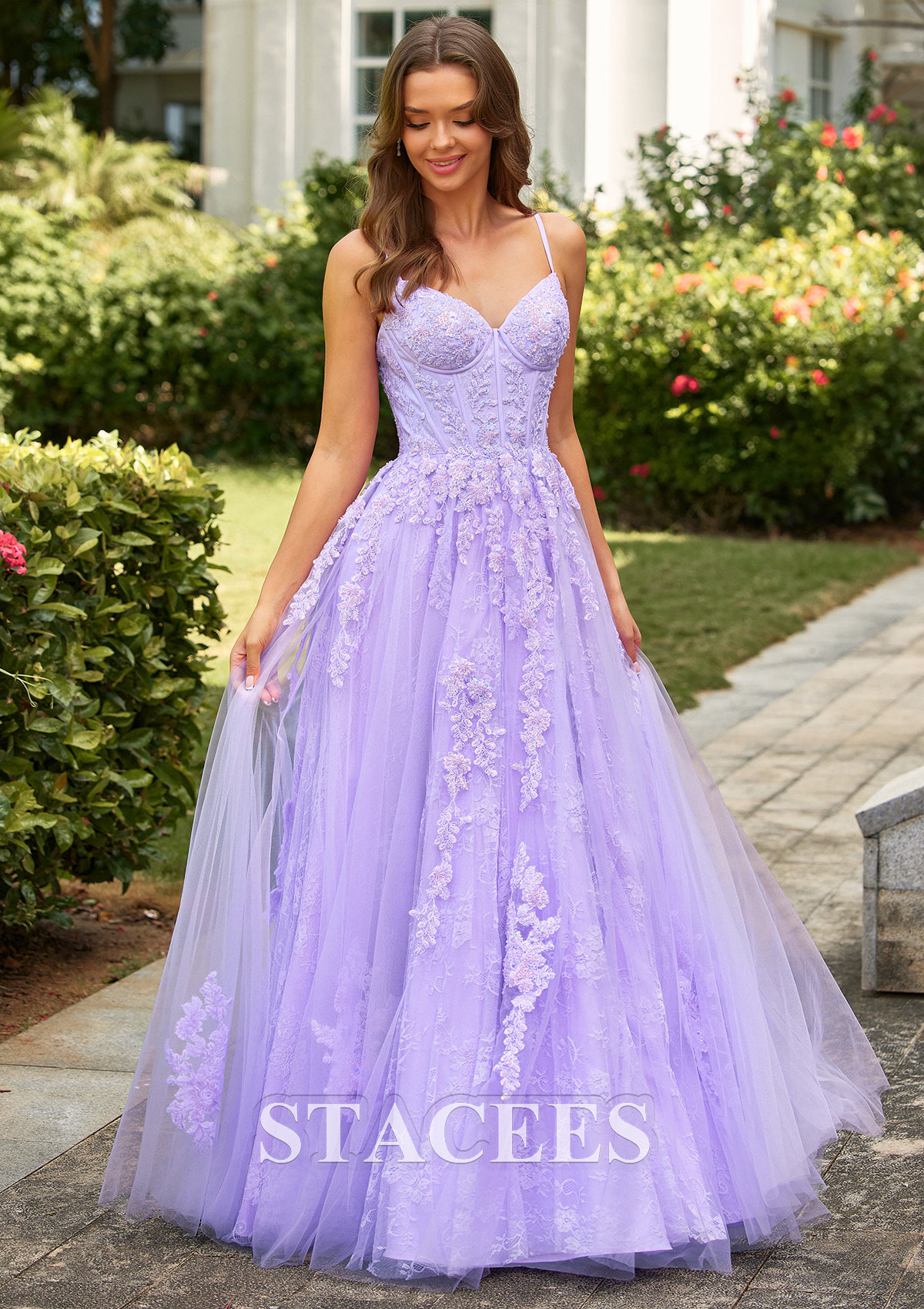 lace applique formal dress Faviana Lace-Applique Long Prom Dress 11002 Sage / 00