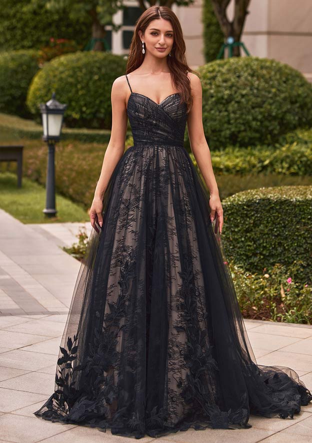 black and champagne wedding dress Tulle Lace Gowns Beading Mermaid Bridal W14217 - Wedding Dress Bridal Dress price you can order them in any size and color Vintage Gothic Black and Champagne