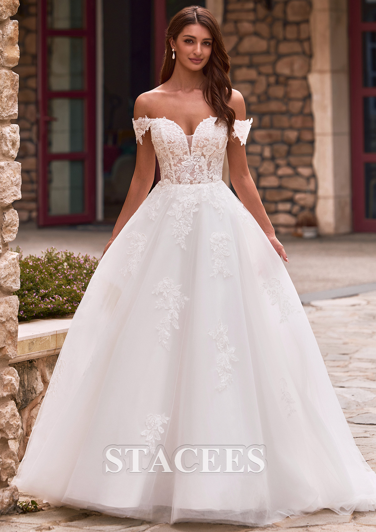 romantic tulle wedding dress Aline Sweetheart Lace Line Tulle Wedding Dress Stacees 2026 Wedding Dress A-line