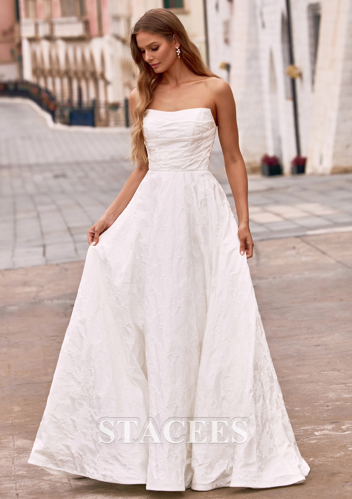wedding dresses with sweetheart neckline and ruching 44518PS: Plus Size Ruched Charmeuse Fit and Flare with Pointed Sweetheart Neckline