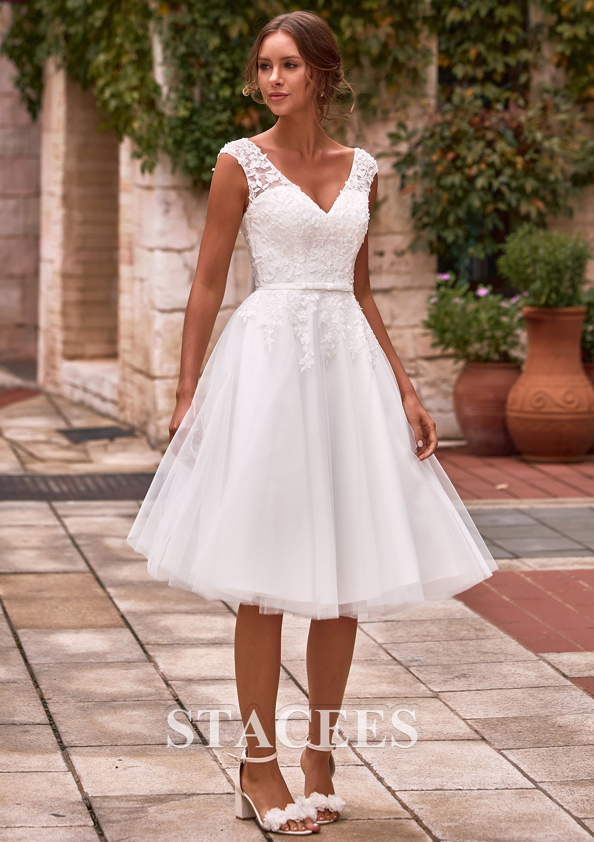 corset tulle dress white Floral Lace Tulle Corset Wedding Dress