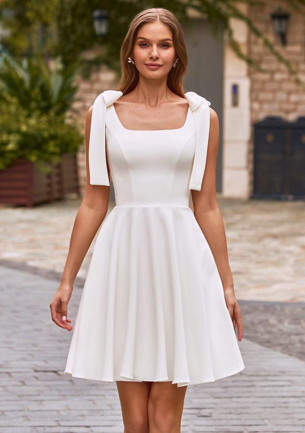 white dress elegant short Elegant Affairs Strapless Mini Dress White