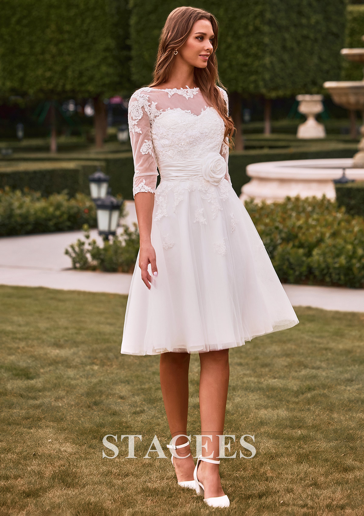 alina formal illusion lace a line dress Alina Formal Illusion Lace A-Line Dress