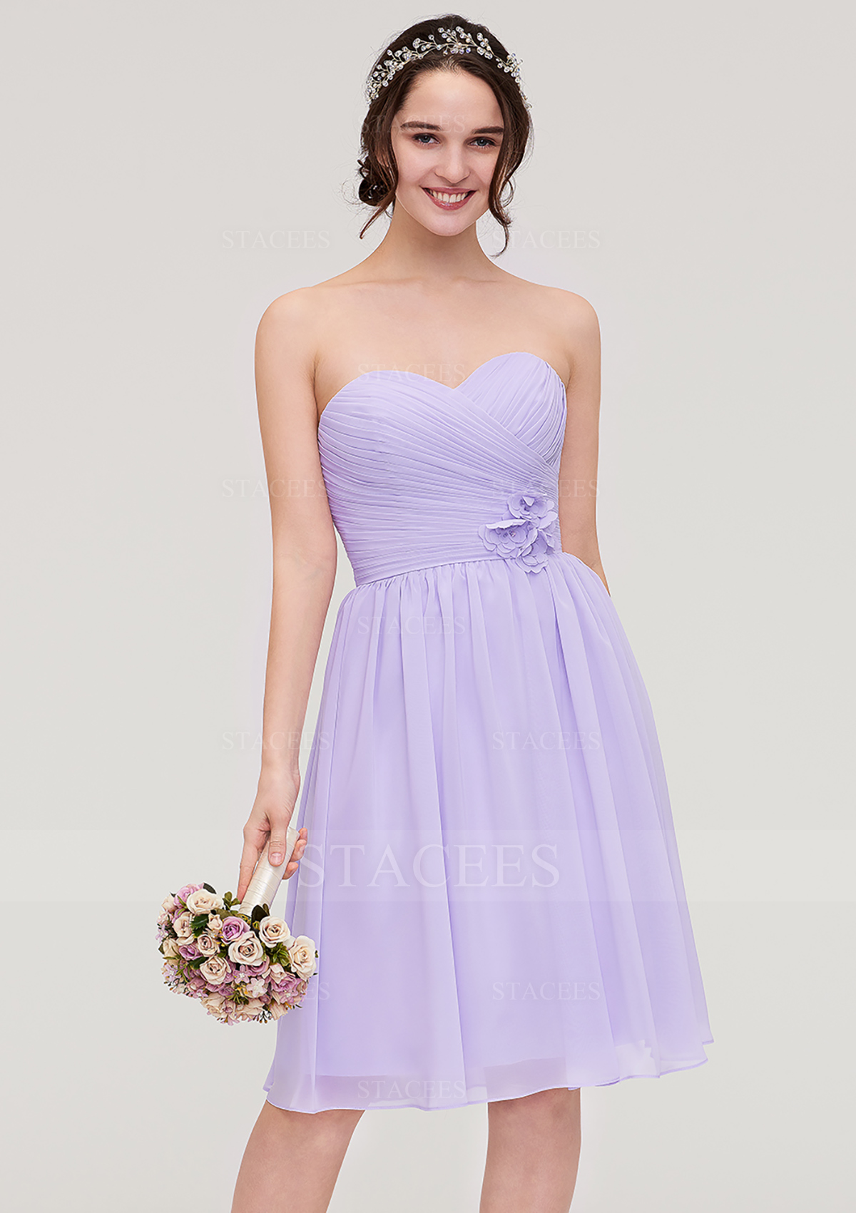 floral chiffon knee length dress Chiffon Flower Print Dress: Short Sleeve Knee Length Sundress