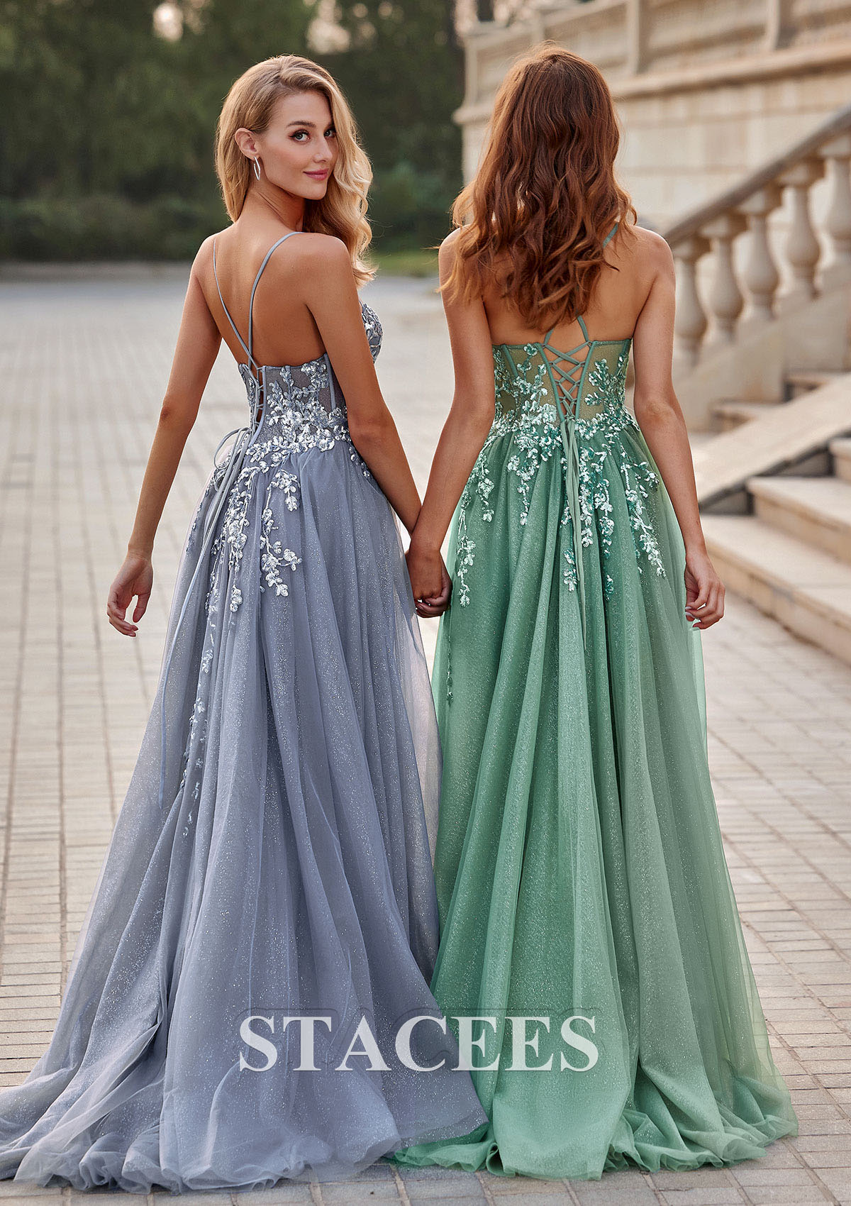 As picture Trapèze cache coeur tulle traîne balayage robe de bal avec glitter  - STACEES